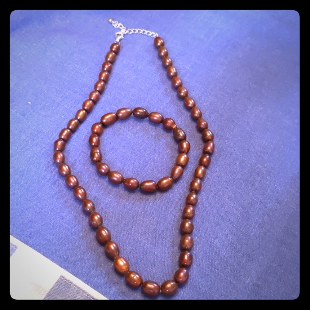 Potato Pearl necklace and bracelet